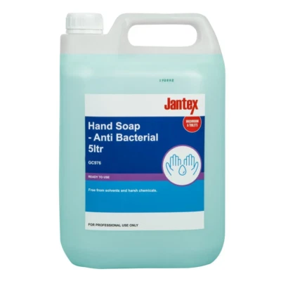 Jantex Hand Soap Unperfumed Liquid - Kills 99.9% of Bacteria - 5L - 1 Pack