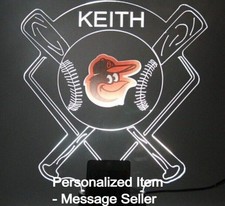 Baltimore Orioles Baseball LED Sports Fan Lamp Personalized FREE, With Remote