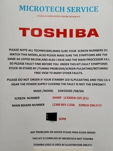 TOSHIBA 32W2433D/DB/DG LC320DXJ L2300 REV 1.03A STECKEN IM SCAN FIRMWARE-KIT - Bild 1 von 4