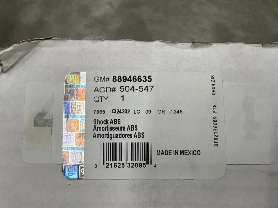 Nuevo Amortiguador Suspensión AcDelco 504-547 GM 88946635 ^ Foto 1 de 1