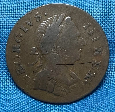 Meio centavo Grã-Bretanha 1774 1/2 - Imagem 1 de 2