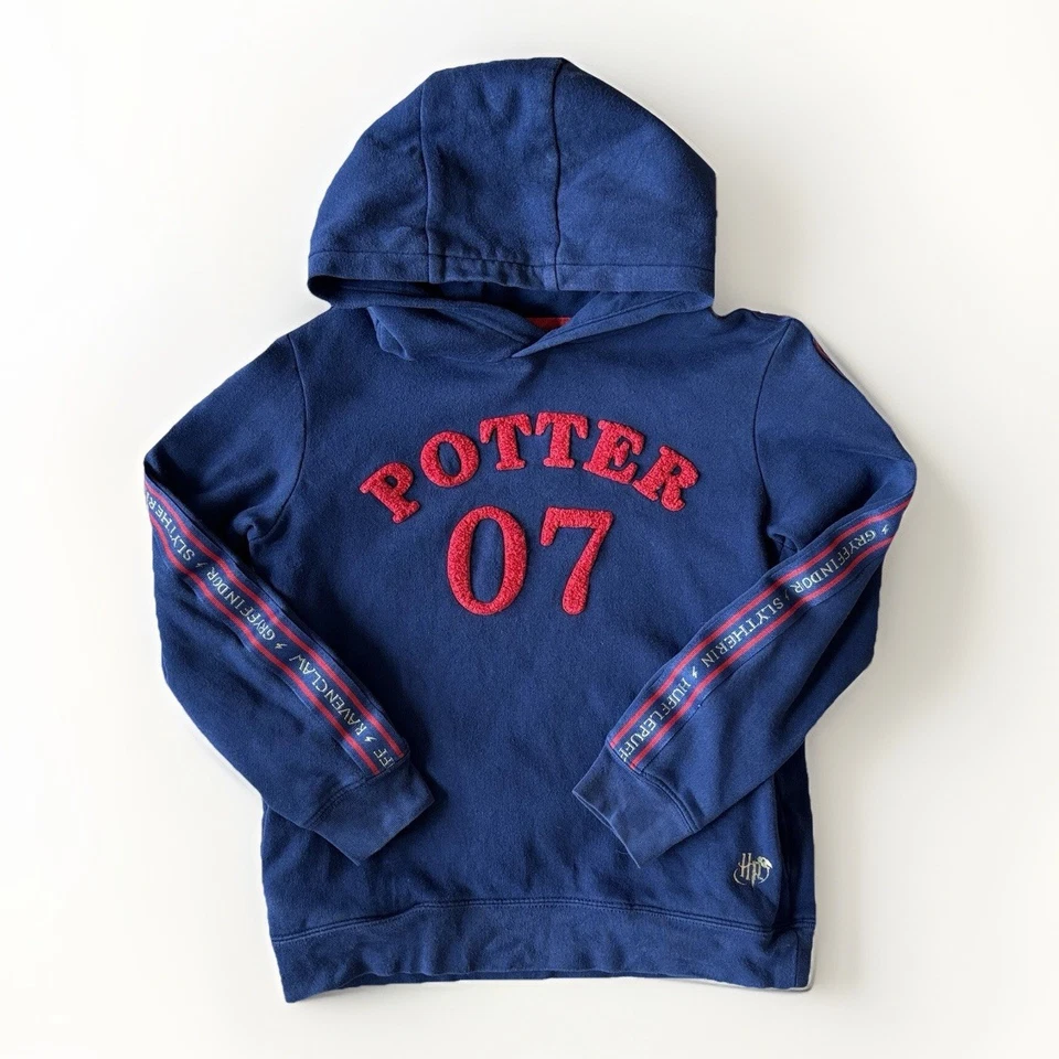 Sudadera con capucha Harry Potter Mini Boden “POTTER 07”. Talla 8-9. Azul Preppy *LEER Foto 1 de 4