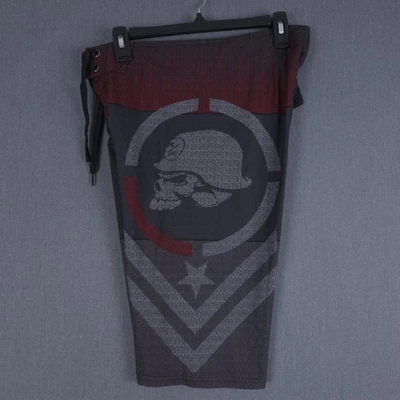 Pantalones cortos de natación Mulisha de metal para hombre 30 (se adapta a 30x12) sin forro calavera Y2K Foto 1 de 4