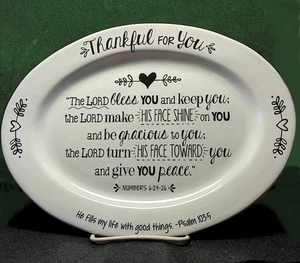 PLATO PAN-POSTRES ETC. *SER AGRADECIDO* Versículo Números 6:24-26 SÁBADO 11.5" - Imagen 1 de 5