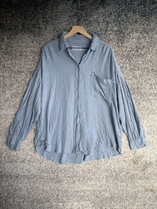 We The Free Shirt Damen Large Blau Langarm Gaze Button Down Oversized - Bild 1 von 7