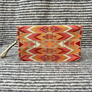 Bolso clutch Lucky Brand Ikat bordado de lona y cuero - Imagen 1 de 9