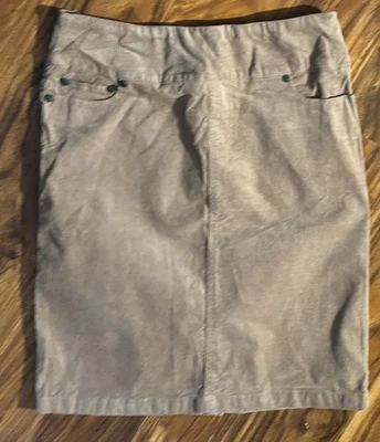 Falda recta de pana estilo jean beige Chadwicks of Boston talla 6 Foto 1 de 3