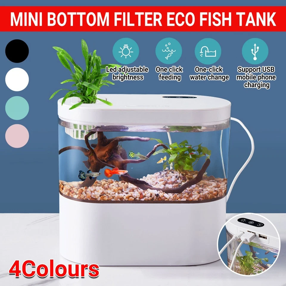 Mini Self-Circulating Desktop Fish Tank Eco-Friendly Creative Aquarium for Home - image 1 of 4