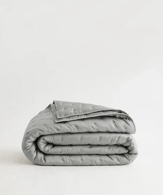 Edredón de punto de algodón de lino europeo Quince verde eucalipto reina completa Foto 1 de 4