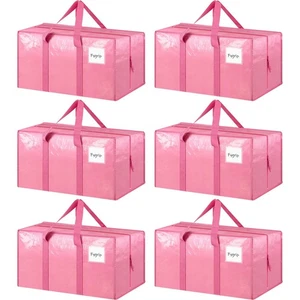 6 Pack Extra Heavy Duty Large Moving Bags with Strong Zipper & Comfortable Ha... - Picture 1 of 7
