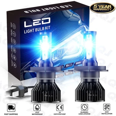 2x For Nissan Micra 1984-2018 Headlight H4 9003 Ice blue LED Bulbs Hi/Low Beam Foto 1 de 4