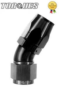 AN -6 (AN6 JIC -6 AN 06) 30 Degree ULTRAFLOW Swivel Seal Hose Fitting In BLACK - Picture 1 of 2