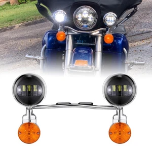 4.5" Fog Spot LED Passing Light Bar Turn Signal For Honda Shadow VT 500 700 750 - Picture 1 of 12
