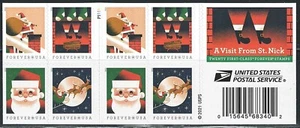 Mint US A Visit from St. Nick Booklet Pane of 20 Forever Stamp Scott# 5647b MNH - Picture 1 of 2