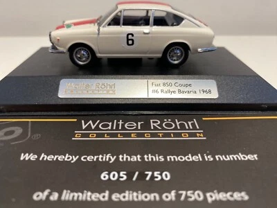 FIAT 850 COUPE #6 Walter Röhrl  RALLYE BAVARIA 1968 605/750 LIMITED EDITION 1/43 - Immagine 1 di 4