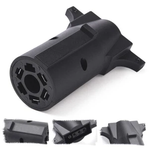 Round 7 Way RV Blade to Flat 4-Way Trailer Tow Light Adapter Plug 12V Connector - Picture 1 of 7