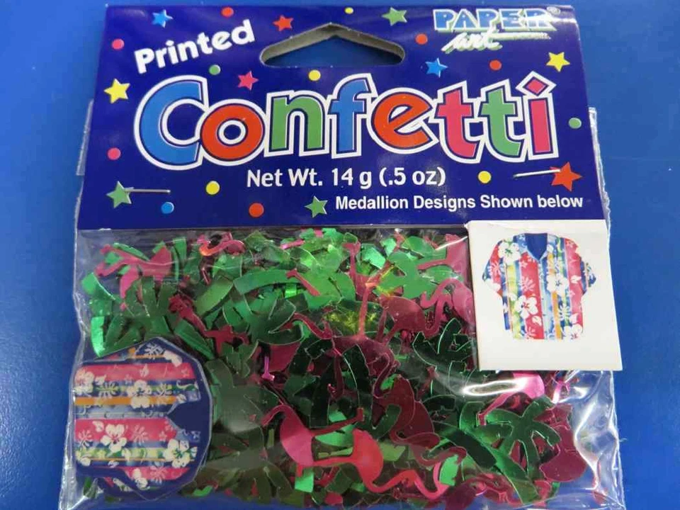 Decoración de fiesta en la playa de Bahama Breeze Hibiscus Tropical Luau Confeti impreso Foto 1 de 1