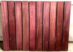 24": (10) KILN DRIED S4S PURPLEHEART LUMBER WOOD LUMBER 5BF ~24" X 3" X 3/4" - Picture 1 of 3