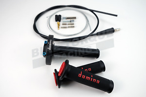 Domino Single Cylinder Quick Action Throttle with Grips and a Throttle Cable