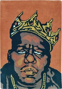 Hand Tufted Rug for Kids Teens 2 x 3 100% Wool The Notorious BIG Biggie Smalls - Picture 1 of 24