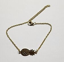 Swinger Lifestyle Pineapple Anklet Gold Colored 7" Small Ships from USA