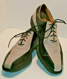 FootJoy ICON scarpe da golf uomo pelle scamosciata nero marrone taglia 10 punta inizializzata RAH - Foto 1 di 11