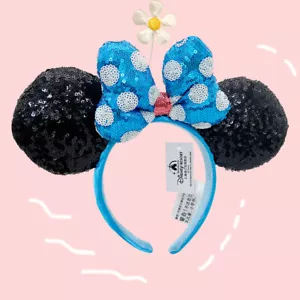 Disney- Park Ears Flowers Minnie Mouse Headband Polka Dot Girls Hair Accessories - Picture 1 of 7