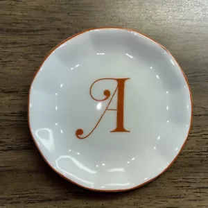 L Arche State CH.Field Haviland. Limoges Initial (A) Butter Pat Trinket Dish - Picture 1 of 3
