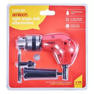 3/8" Right Angle Drill Attachment 90 Degree Keyless Handle Adaptor Corner Chuck - Picture 1 of 2