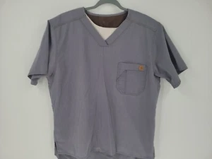 Carhartt Mens C15108 Scrub Top Gray Size Large Ripstop - Picture 1 of 11