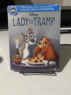 NEW DISNEY LADY AND THE TRAMP BLU RAY DVD DIGITALHD BEST BUY EXCLUSIVE STEELBOOK - Image 1 of 2