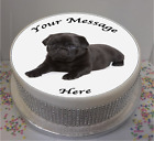 Personalised Black Pug Puppy 8" Icing Sheet / Cake Topper