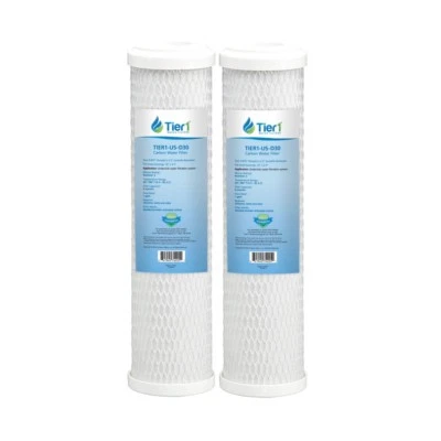 TIER1 10x2.5 Inch 0.5 Micron Pentek CBC-10 Comparable Carbon Block Water Filter 2 Pac