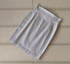 Ernestina Cerini Vintage Zip-Up Straight Skirt Light Wash Khaki Gray Size 44