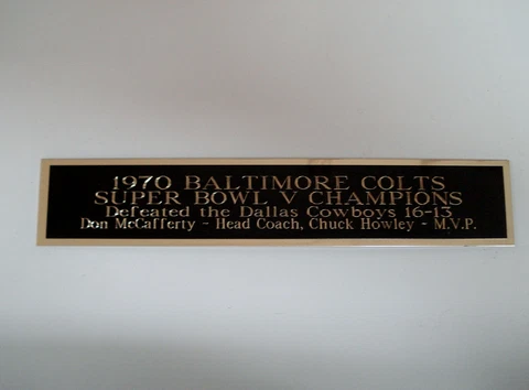 Baltimore Colts Super Bowl 5 Nameplate For A Football Mini Helmet Case 1.5 X 6 Cover
