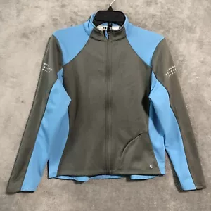 Vintage Pearl Izumi Bicycle Jacket Blue Gray Womens Medium Full Zip - Picture 1 of 11
