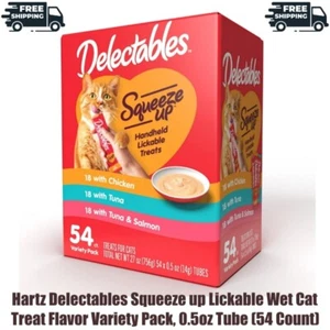 Hartz Delectables Squeeze up Lickable Wet Cat Treat Flavor, 0.5oz Tube (54 Ct) - Picture 1 of 9