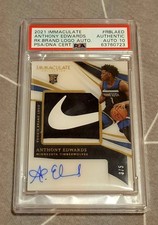 ANTHONY EDWARDS 2020-21 PANINI IMMACULATE ROOKIE PATCH AUTO RPA /5 NIKE LOGO RC