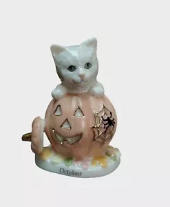 Lenox Calendario Gatitos Divertidos OCTUBRE Gato Estatuilla Calabaza Halloween 2003 - Imagen 1 de 5