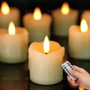 6 Stück Flammenlose Flackernde LED Teelichter Kerzen mit Timer Fernbedienung DE - Bild 1 von 15