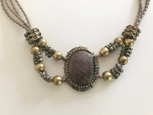 WILMA SPAGLI HALSKETTE LEDER UND PERLE - Bild 1 von 4