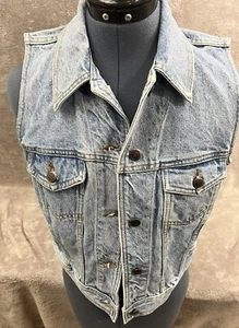 County Seat Jeanswear Girls Blue Jean denim Vest Western Wear Size M - Picture 1 of 5