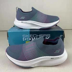 Skechers Go Walk Max Walker Sally Charcoal Purple Slip On Womens 8.5 NWB - Picture 1 of 8