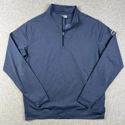 Peter Millar Golf Perth Quarter Zip Performance Pullover Large Mens Blue Active - Image 1 of 4