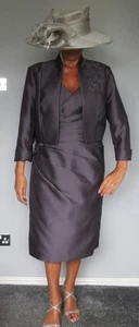 NEW WITH TAGS STUNNING MASCARA MOTHER OF THE BRIDE OUTFIT AUBERGINE SIZE 18 - Picture 1 of 10