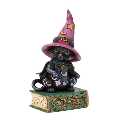 Jim Shore Heartwood Creek  Halloween Black Cat Sitting on Book of Spells 6016645 - Image 1 of 4