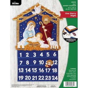 Bucilla Advent Calendar Felt Applique Kit - One Starry Night 89681E - Picture 1 of 3