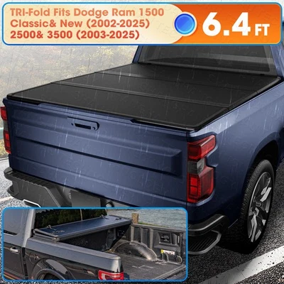 Cubierta Tonneau de caja de camión plegable dura de 6,4 ft 02-25 Ram 1500 y 03-24 Ram 2500 3500 Foto 1 de 4