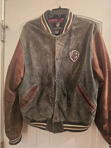 VTG RARE WARNER BROS STUDIO STORE GREEN MEN JACKET SIZE M - Picture 1 of 14