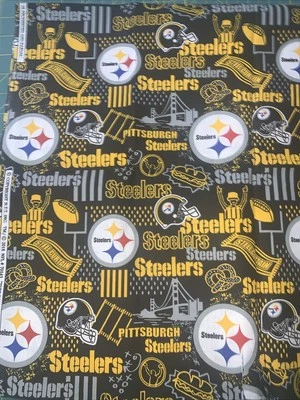 STEELERS FOOTBALL Fabric Cotton Quilting NFL 33 X 44 2018 - Image 1 of 2